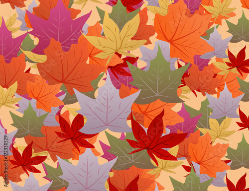 Vector background with autumn leaves