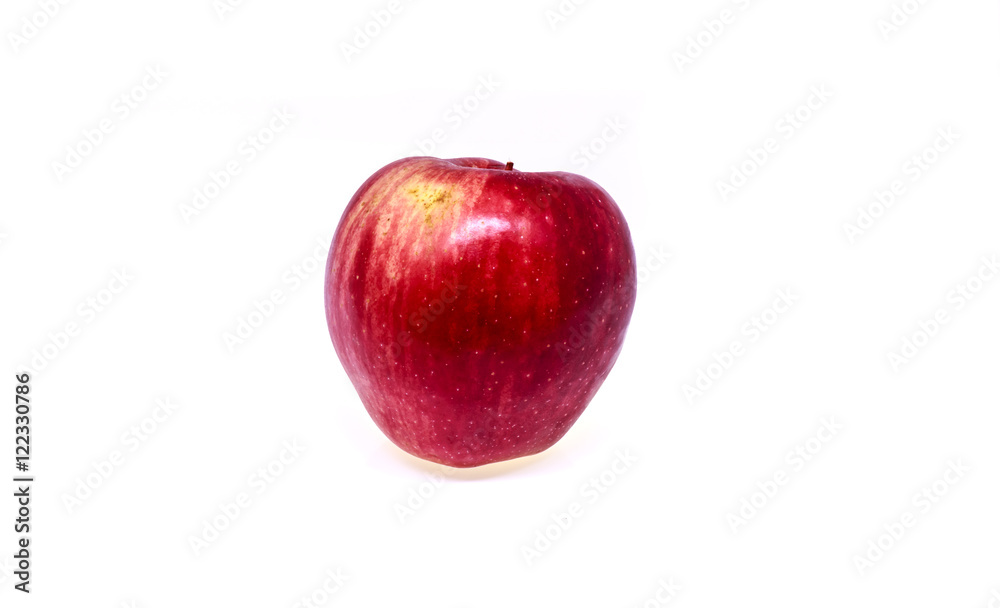 Fresh red apple isolated on white background.