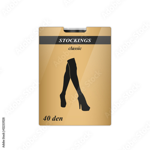 Stockings carton package box design. Universal packing for stockings and tights pantyhoses.