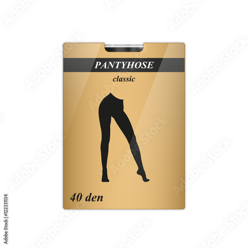 Pantyhose carton package box design. Universal packing for stockings and tights pantyhoses.