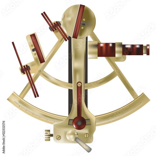 sextant antique marine maritime tool vector