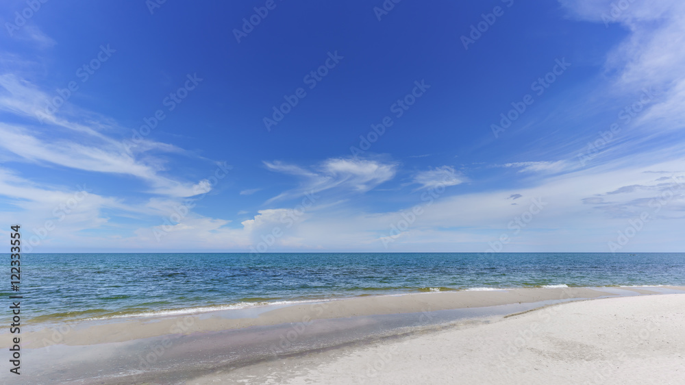 Hua Hin beach in a beautiful day , Prachuap Khiri Khan Province , Thailand