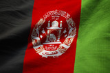 ​​​​Closeup of Ruffled Afghanistan Flag, Afghanistan Fla