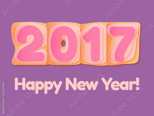 Happy New Year 2017 scoreboard vector illustration.