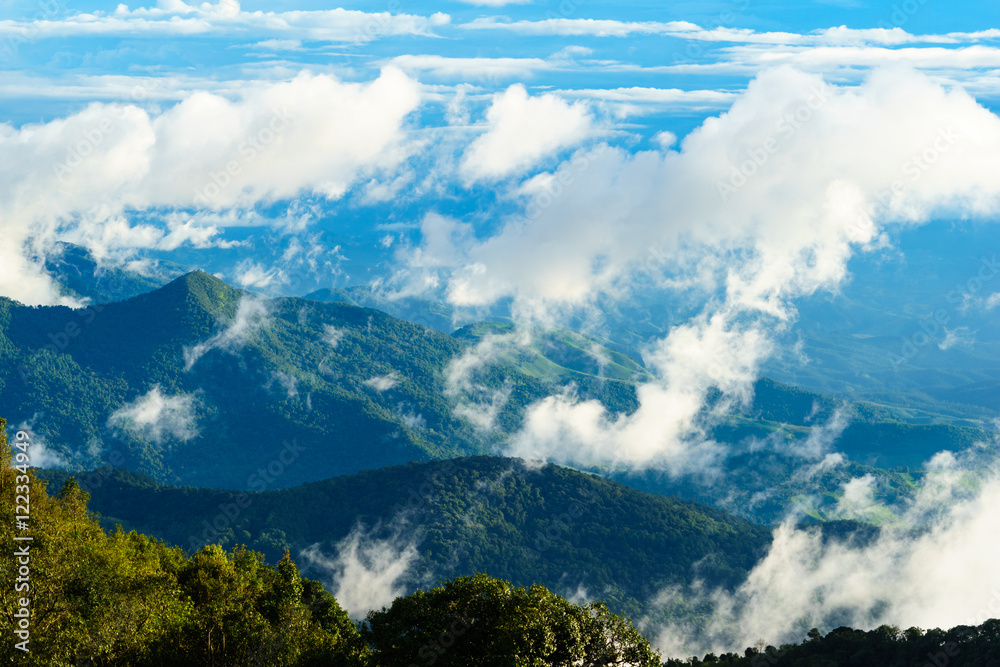 View from Doi Inthanon viewpoint,chiang mai, thailand