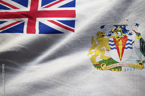 Closeup of Ruffled British Antarctic Territory Flag, British Ant photo