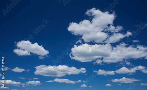 The beautiful blue sky cumulus clouds