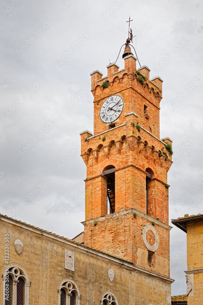 Bell tower of the town of Pienza