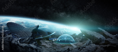 Observatory station in space 3D rendering elements of this image © sdecoret