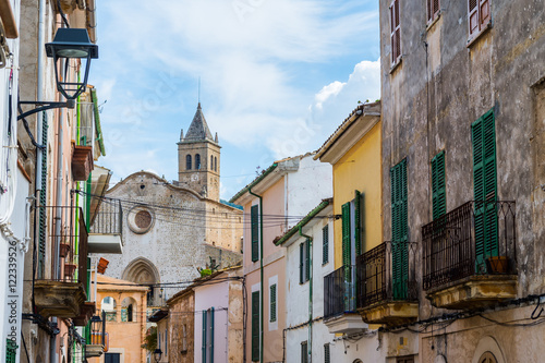 a typical village alley in majorca, soller