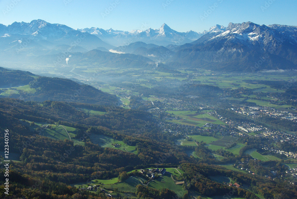 The Salzachtal and the Watzmann from the Gaisberg
