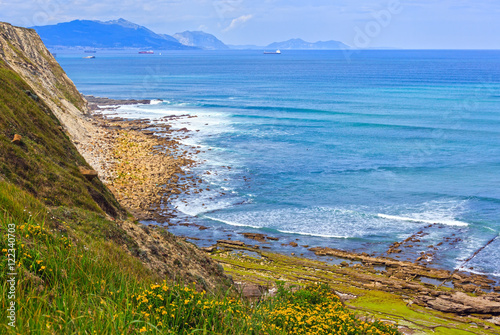 Beach Azkorri or Gorrondatxe view. photo