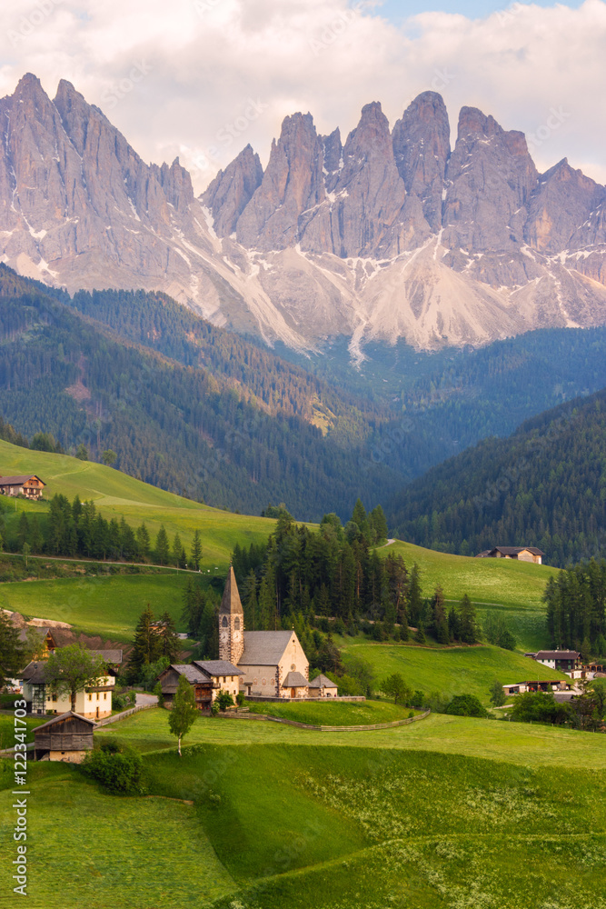 Santa Maddalena village in front of the Odle Dolomites Group