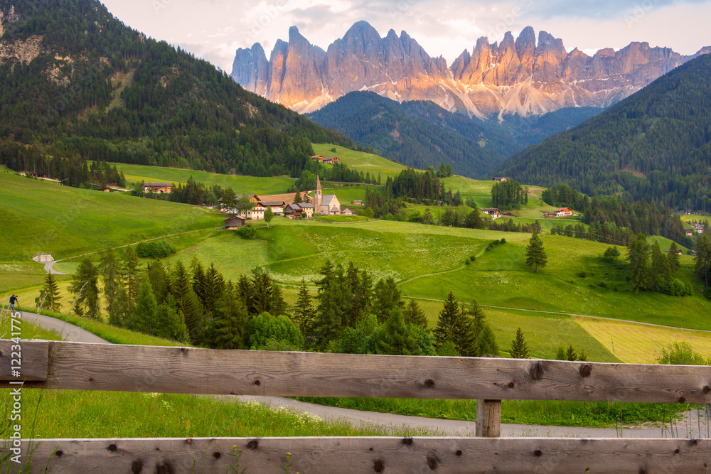 Santa Maddalena village in front of the Odle Dolomites Group
