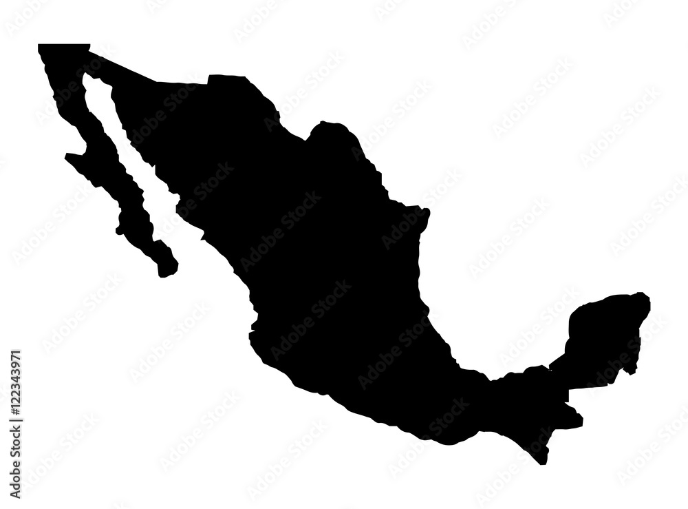Naklejka premium Mexico Map Silhouette