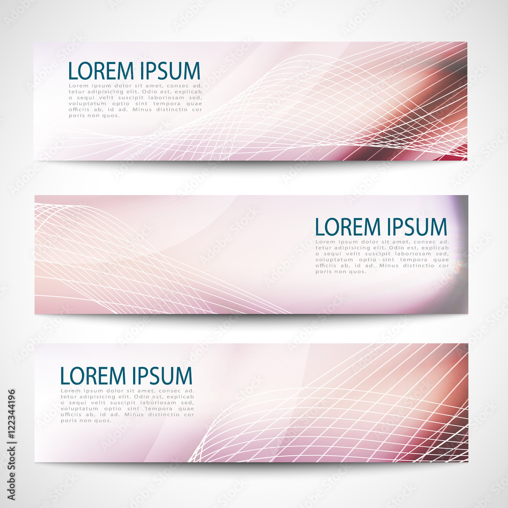 Fototapeta premium Abstract header red wave white vector design