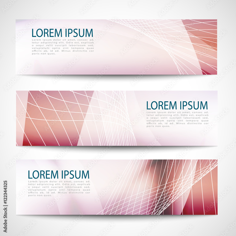 Fototapeta premium Abstract header red wave white vector design