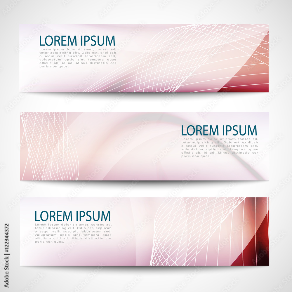 Fototapeta premium Abstract header red wave white vector design