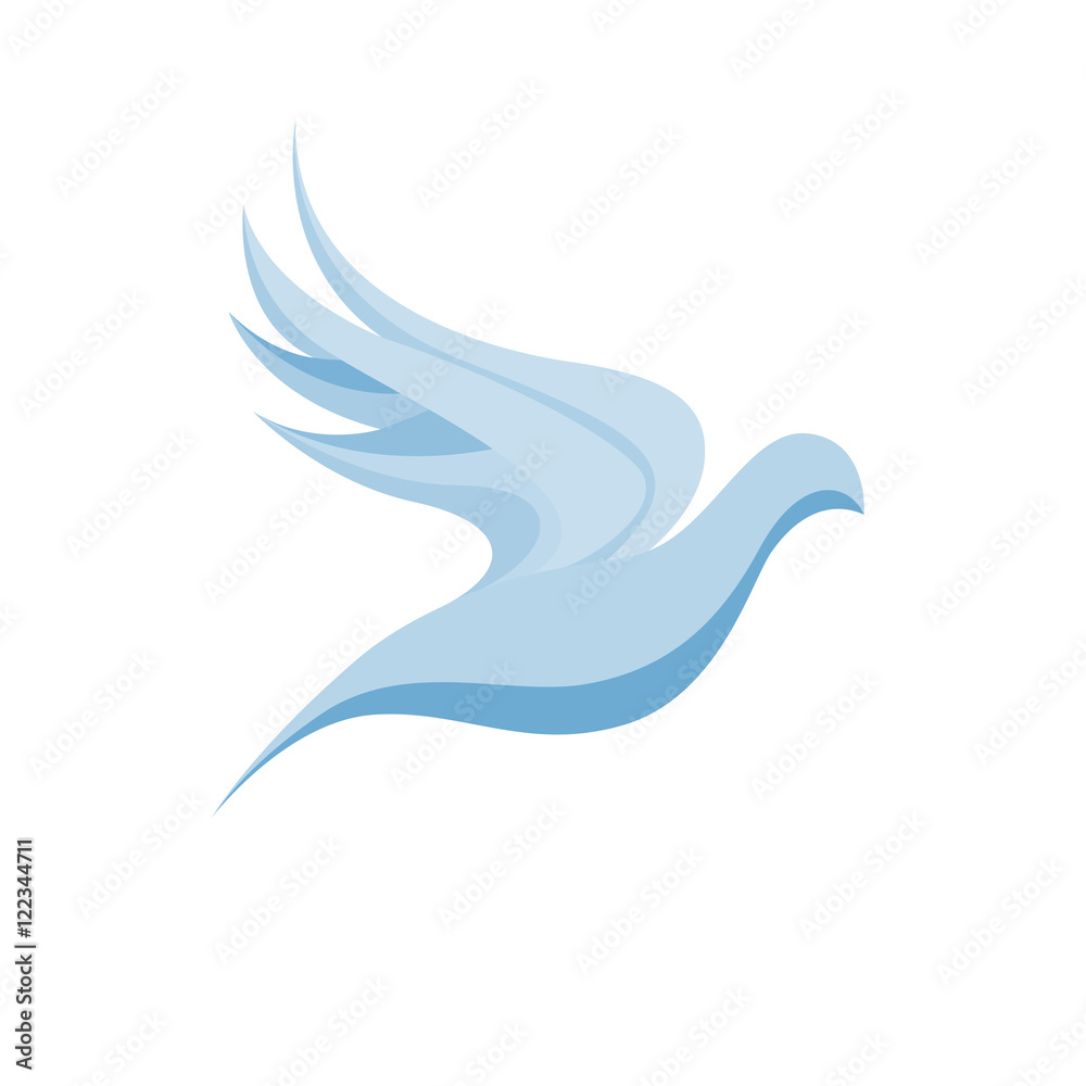 Vector sign abstract blue bird in flight Vector sign abstract blue bird in flight