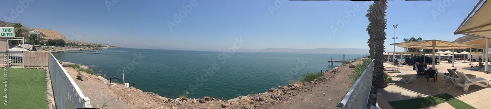 a panorama view of tiberious in israel