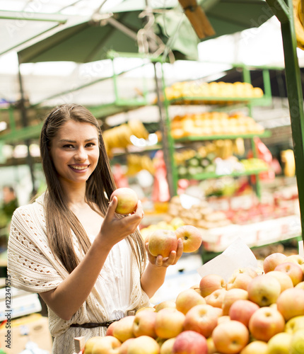 Young woman on market