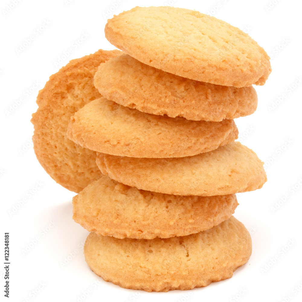 stacked short pastry cookies isolated on white background stacked short pastry cookies isolated on white background