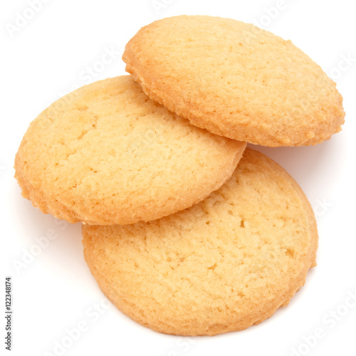 short pastry cookies isolated on white background