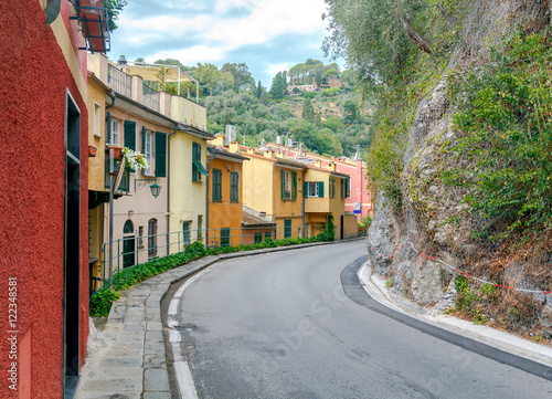 Old houses in the resort town Portofino.