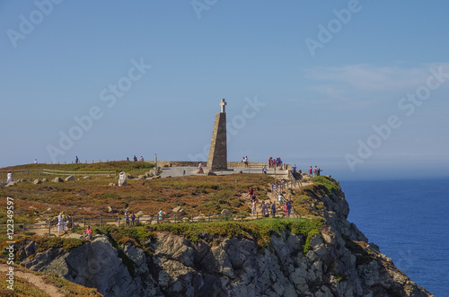 Cross monument and viewpoint at Cabo da Roca (Cape Roca), Portugal