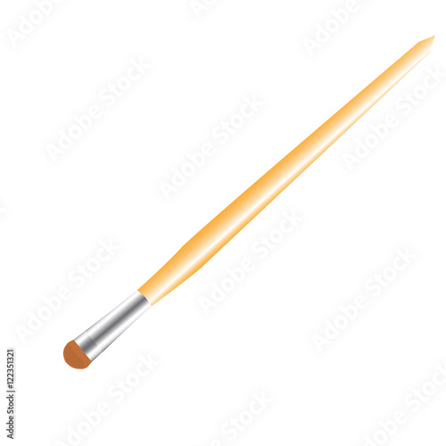 small natural eye shadow brush wooden vector illustration