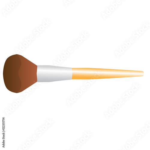 makeup powder brush blush brown vector illustration