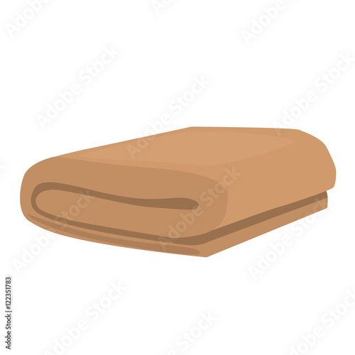 beige domestic bath beach towel isolated vector illustration