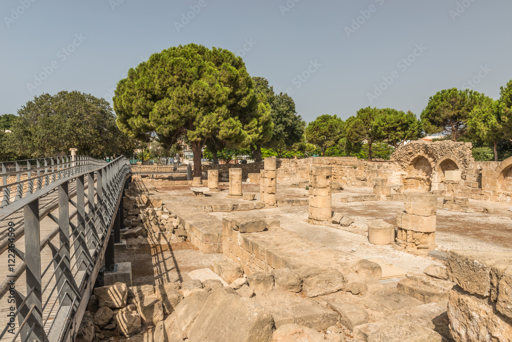 Фрагмент археологического парка в Пафосе, Кипр.
