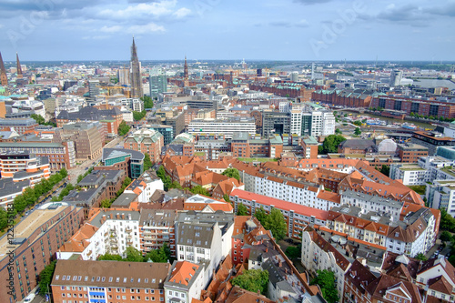 Vantage point of Hamburg cityscape