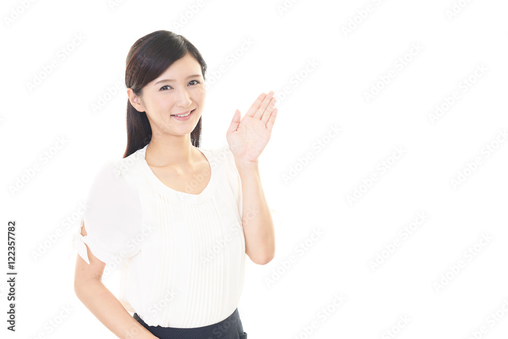 案内する女性 案内する女性