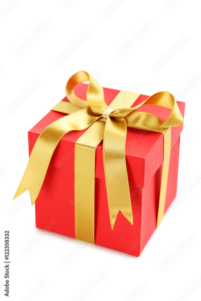 Gift box with ribbon isolated on a white Gift box with ribbon isolated on a white