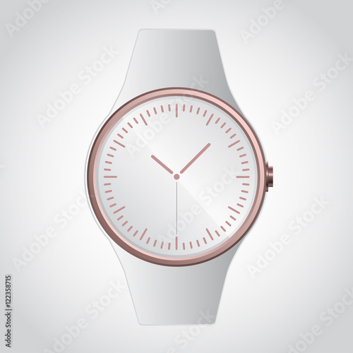 Rose Gold case Smart Watch with white silicon strap