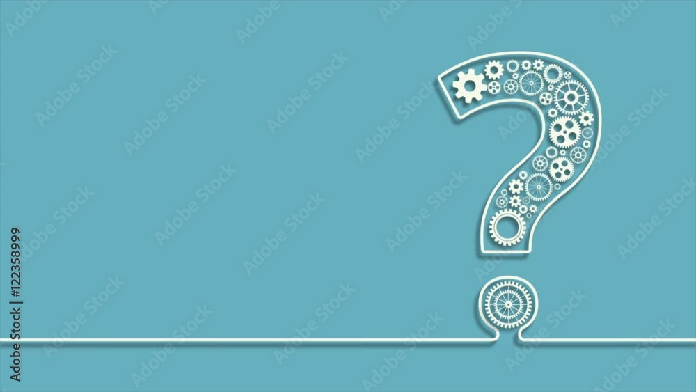 animation of Question mark from gears