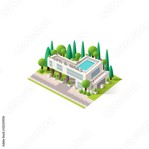 Vector isometrics Center Spa and Nail Care building