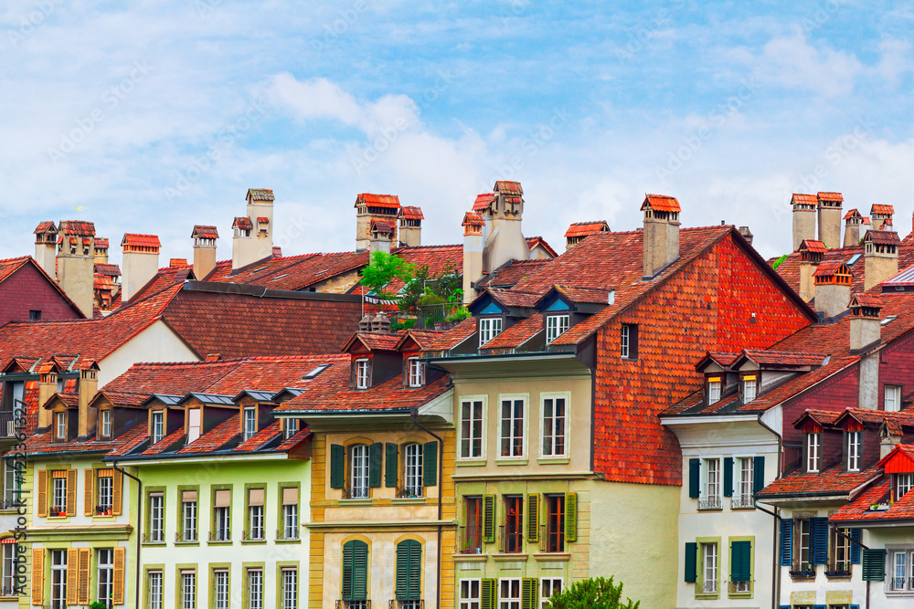 Traditional architecture of Swiss city of Bern Traditional architecture of Swiss city of Bern