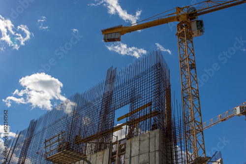 Concrete construction site of new building