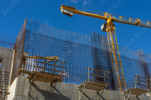 Concrete construction site of new building
