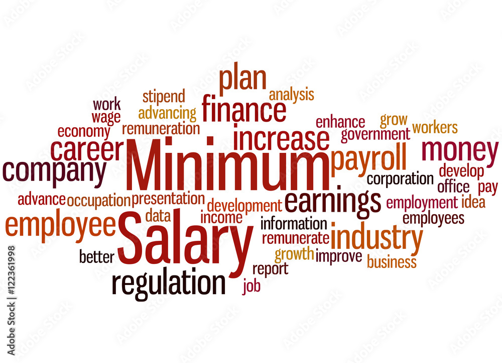 Minimum salary, word cloud concept 9
