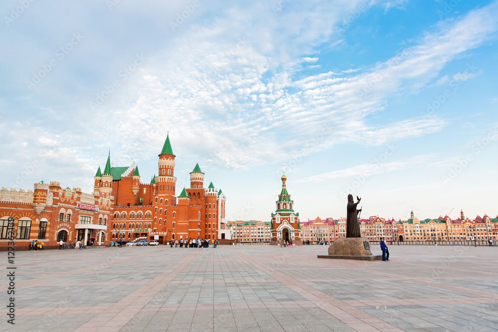 The Patriarch square of Yoshkar-Ola in Russia