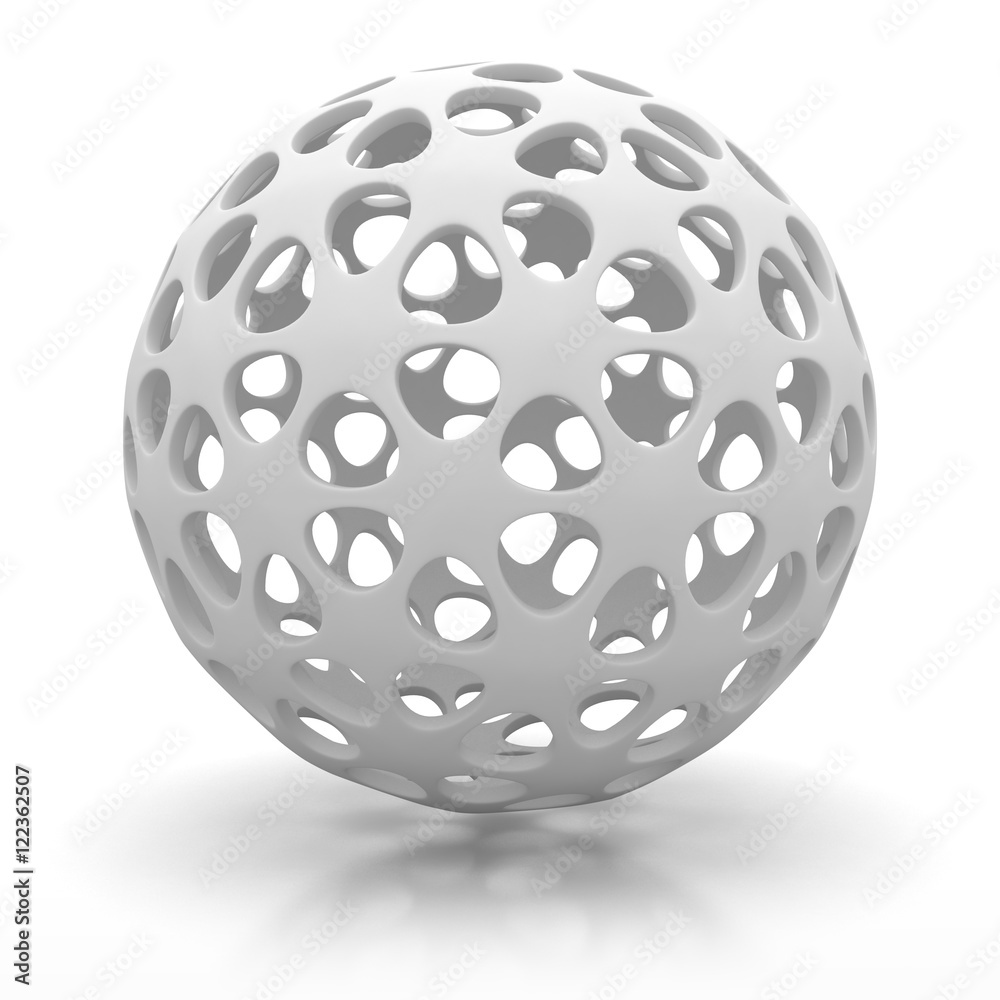Abstract White Sphere With Shadow Abstract White Sphere With Shadow