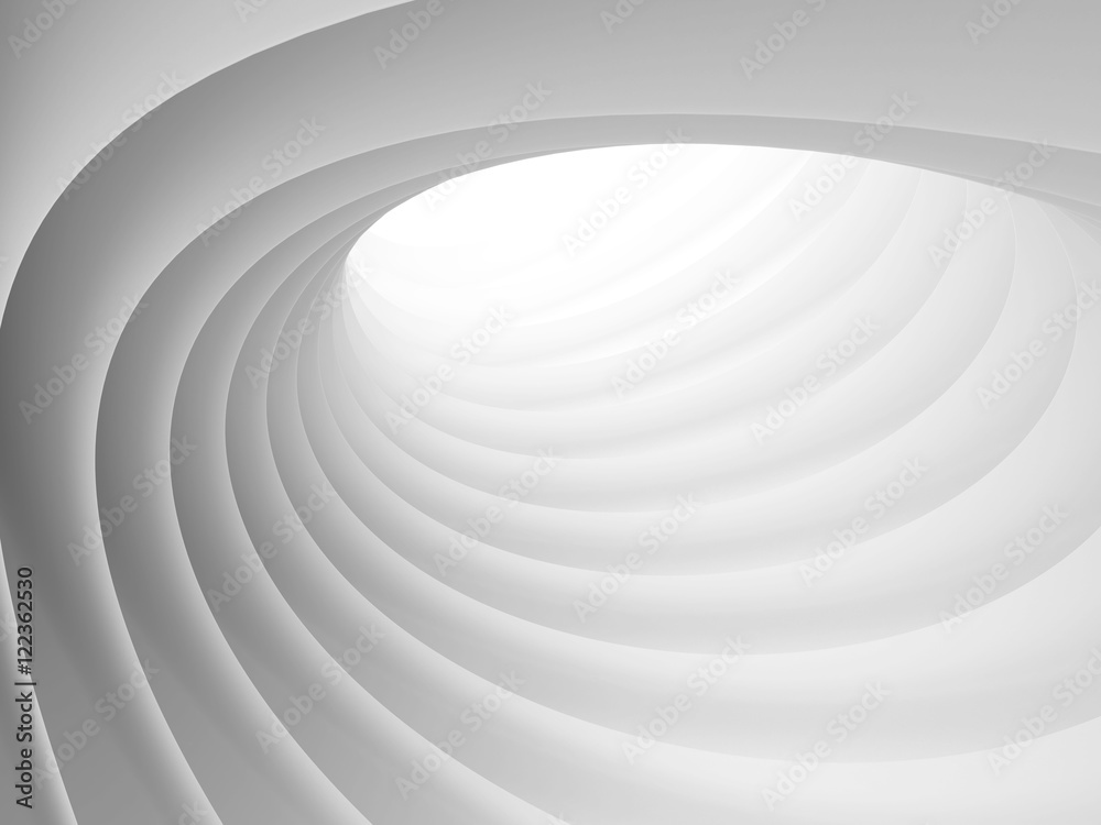 Obraz premium Abstract Architecture Tunnel White Background
