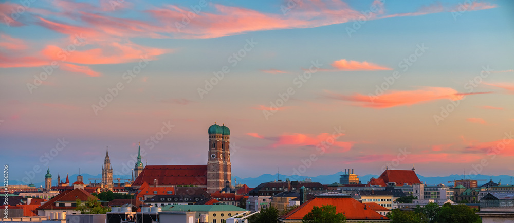 München im Sonnenuntergang