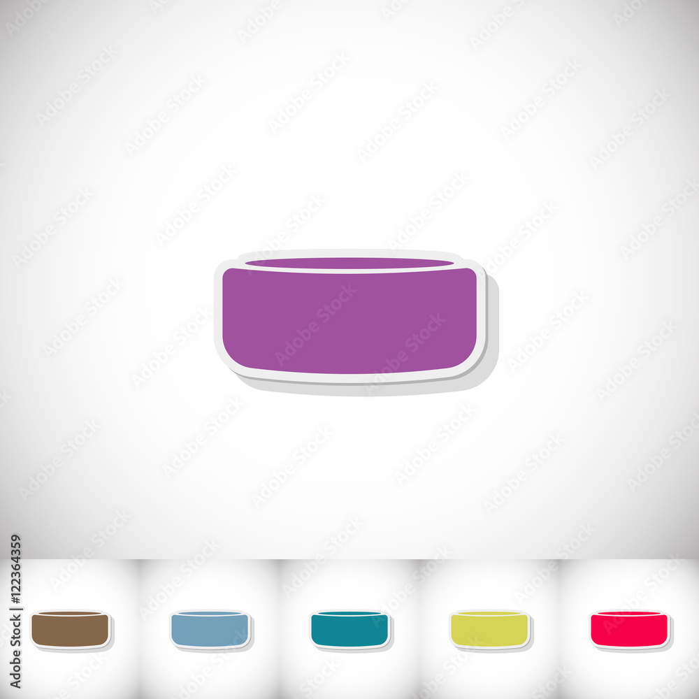 Hockey puck. Flat sticker with shadow on white background Hockey puck. Flat sticker with shadow on white background