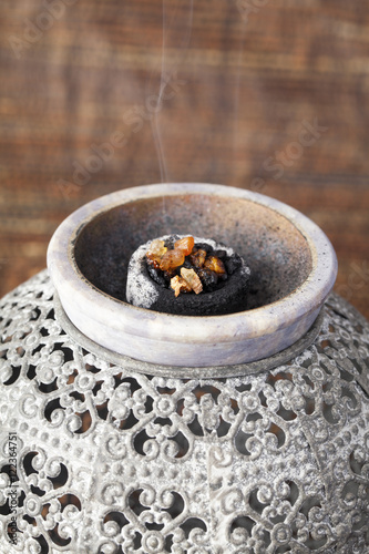 Myrrh is an aromatic resin, used for religious rites, incense and perfumes.
