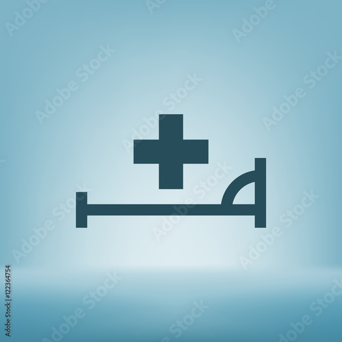 Vector icon with bed and cross